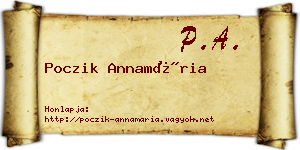 Poczik Annamária névjegykártya